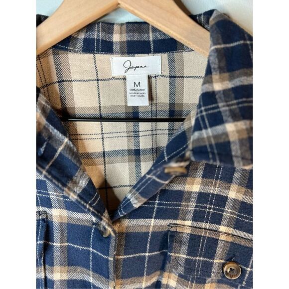 Japna Two Toned Plaid Shacket Button Down Women’s Medium - Picture 2 of 4